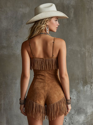 The Claudie Suede Jumpsuit