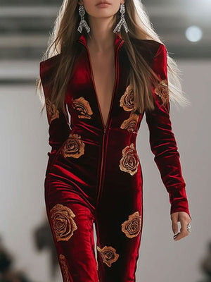 The Mirabelle Velvet Jumpsuit