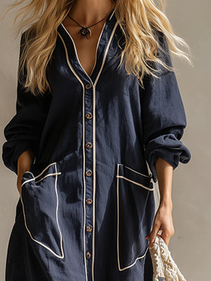 The Rosaline Cotton Linen Maxi Dress