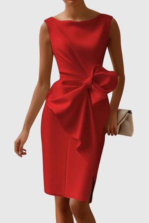 Bow-Detail Bodycon Midi Dress