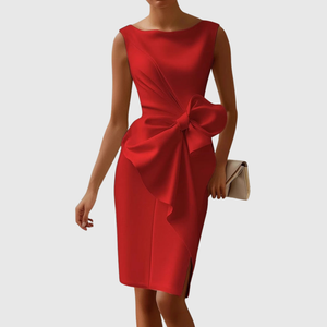 Bow-Detail Bodycon Midi Dress