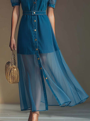 The Bolande Denim Maxi Dress