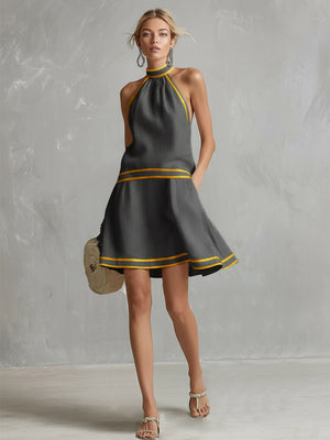 The Annonciade Cotton Linen Mini Dress