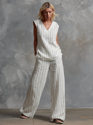 The Ariane Striped Cotton Set