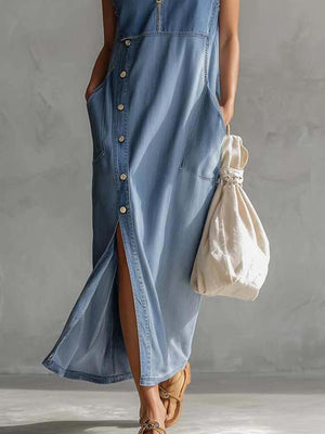 The Élianne Denim Midi Dress