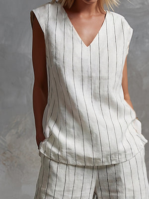 The Ariane Striped Cotton Set
