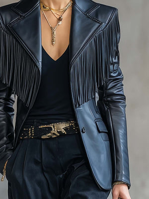 The Jacinthe Leather Blazer