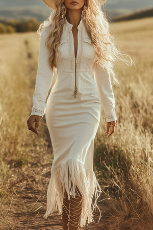The Maï Denim Maxi Dress