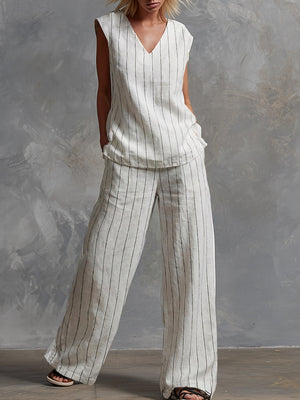 The Ariane Striped Cotton Set
