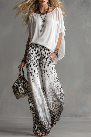 The Delphine Leopard Chiffon Set