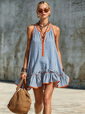 The Adeline Cotton Linen Mini Dress