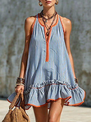 The Adeline Cotton Linen Mini Dress