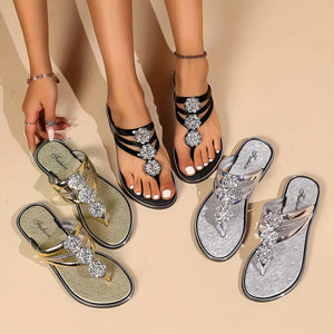 Glam Embellished Flat Sandals