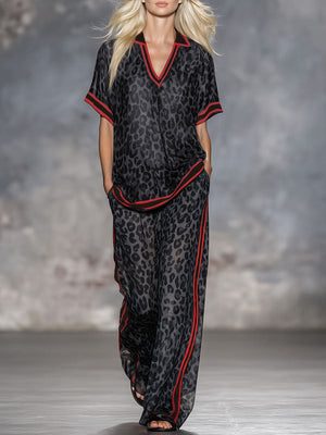 The Geneviève Leopard Chiffon Set