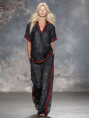 The Geneviève Leopard Chiffon Set