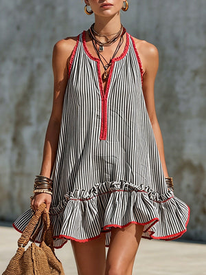 The Adeline Cotton Linen Mini Dress