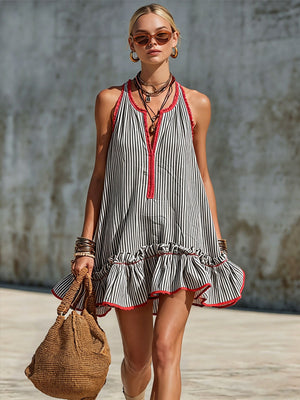 The Adeline Cotton Linen Mini Dress