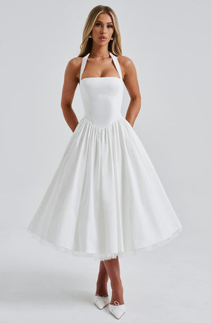 Flowing Halter Midi Dress