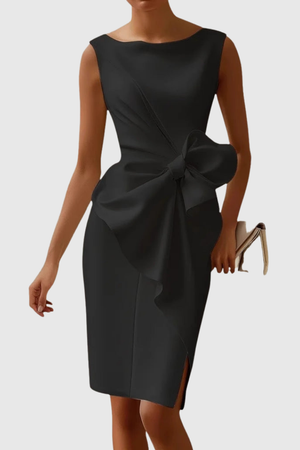 Bow-Detail Bodycon Midi Dress
