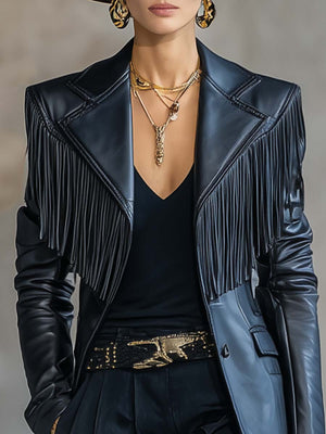 The Jacinthe Leather Blazer