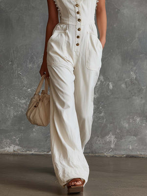 The Gudelinde Cotton Linen Jumpsuit