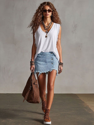 The Drusiane Denim Skirt