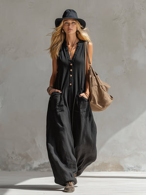 The Gaultière Cotton Linen Jumpsuit