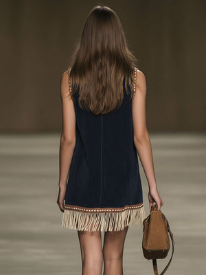 The Cendrine Suede Mini Dress
