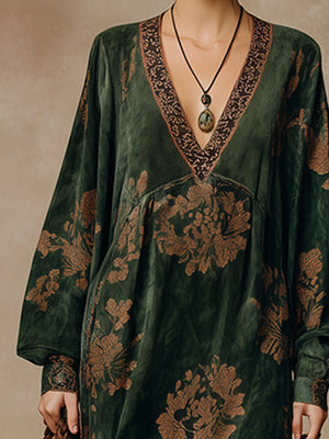 The Marie-Ange Suede Maxi Dress