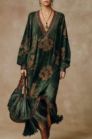 The Marie-Ange Suede Maxi Dress