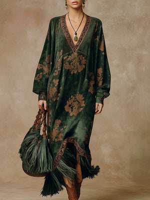 The Marie-Ange Suede Maxi Dress