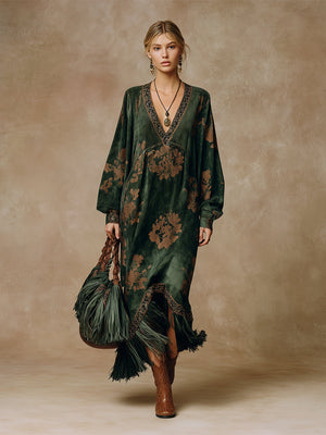 The Marie-Ange Suede Maxi Dress