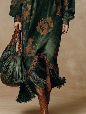The Marie-Ange Suede Maxi Dress