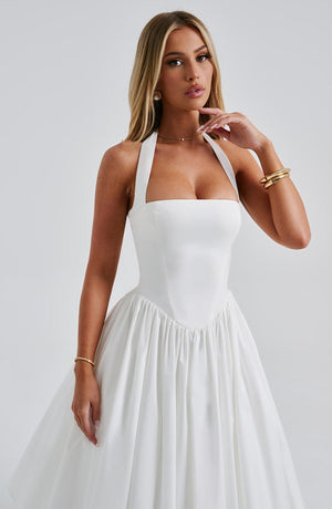 Flowing Halter Midi Dress
