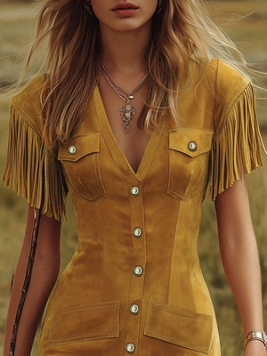 The Émérentienne Suede Mini Dress