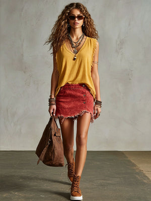 The Drusiane Denim Skirt