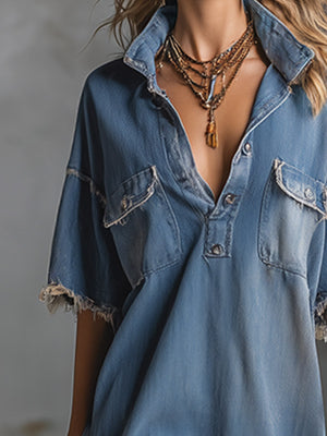 The Bathilde Denim Mini Dress