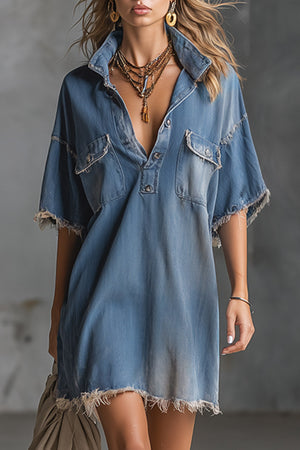 The Bathilde Denim Mini Dress