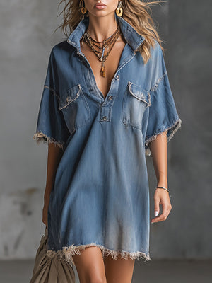 The Bathilde Denim Mini Dress