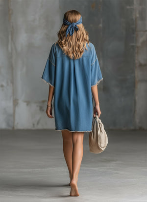 The Bathilde Denim Mini Dress