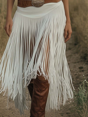 The Léontine-Rose Suede Skirt