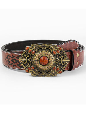 The Ludivine-Rose Leather Belt