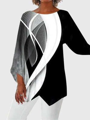 The Adèle Printed Crew-Neck Top