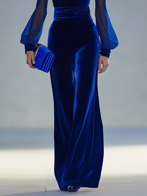 The Isaline-Rose Velvet Jumpsuit