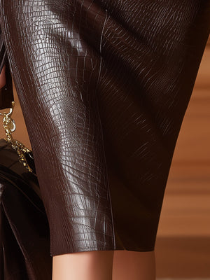 The Justinienne Leather Skirt