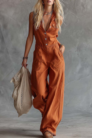 The Gilete Cotton Linen Jumpsuit