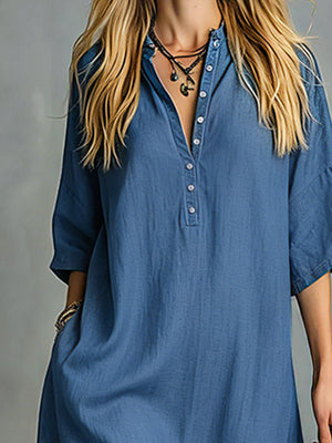 The Fanélie Denim Maxi Dress
