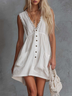 The Émérance Cotton Linen Mini Dress