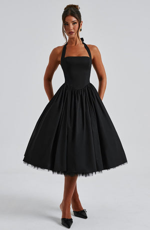 Flowing Halter Midi Dress