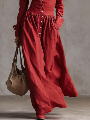 The Marie-Claire Cotton Linen Maxi Dress